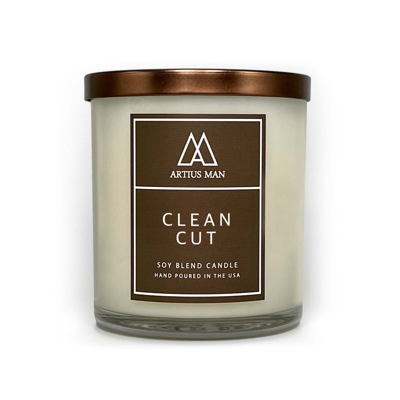 Artius Man Soy Blend Wood Wick Candle - Clean Cut